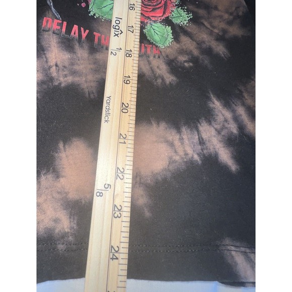 Empyre Back and Brown Tie Dye Long Sleeve Shirt Damage Done Skull Size L - Picture 6 of 8